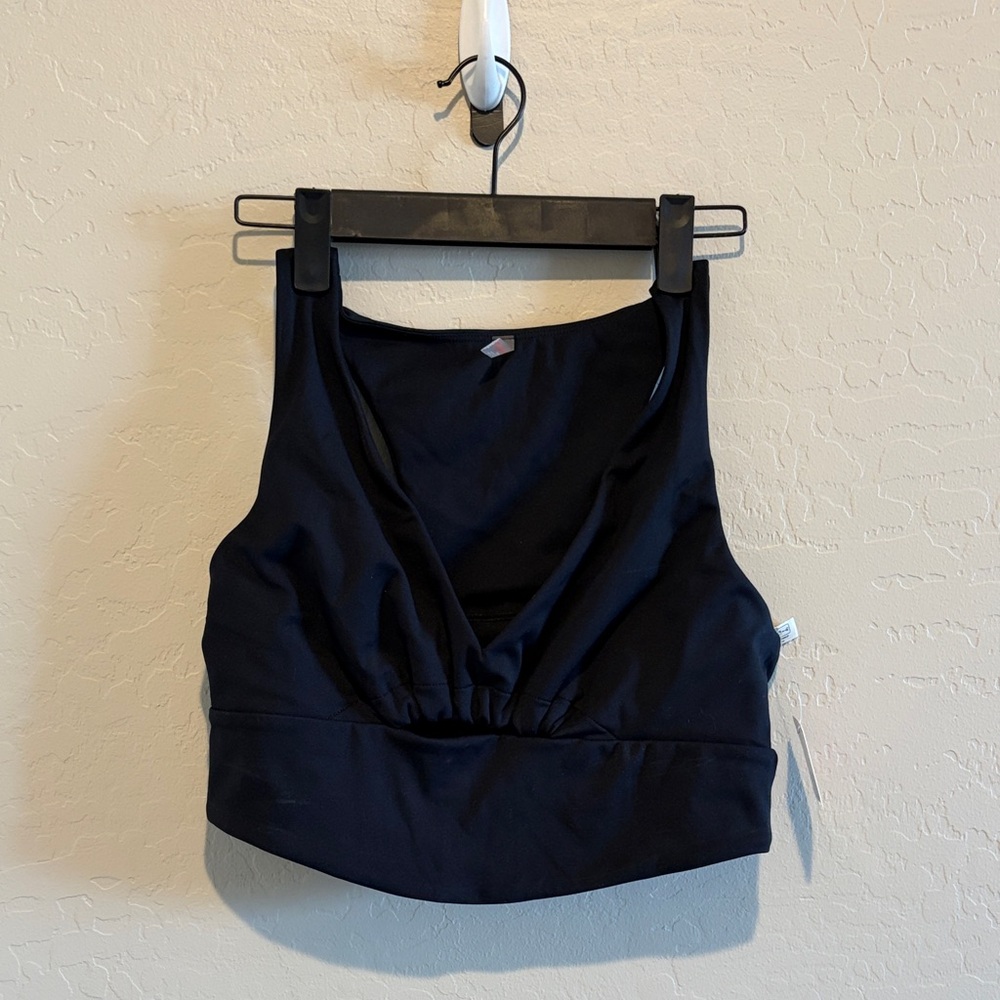 FP Movement by Free People Black V-Neck Sports Bra Top